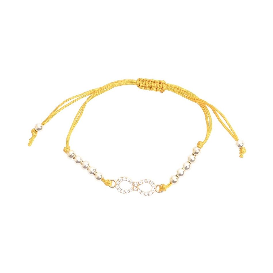 MACRAMÉ BRACELET WITH CRYSTAL METAL BEADS