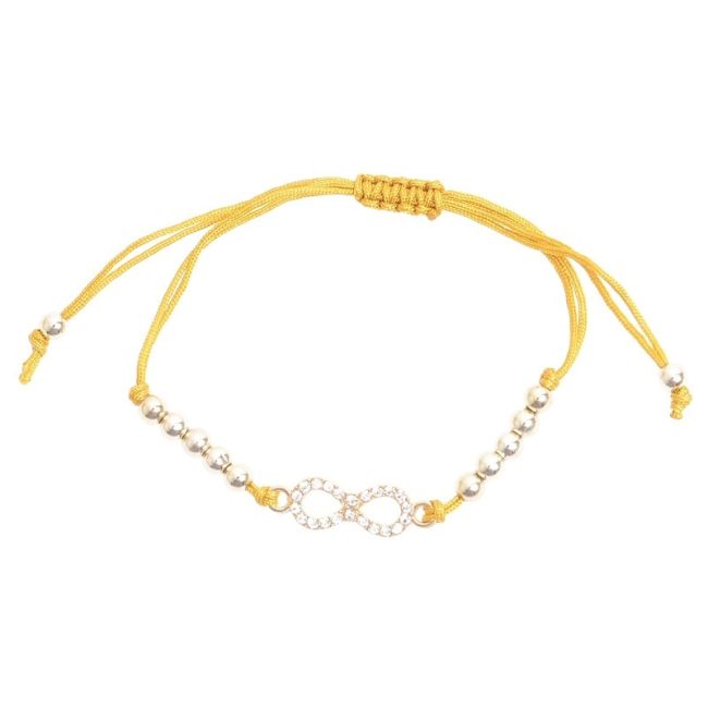 MACRAMÉ BRACELET WITH CRYSTAL METAL BEADS