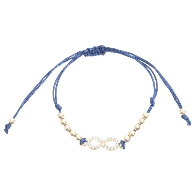 MACRAMÉ BRACELET WITH CRYSTAL METAL BEADS
