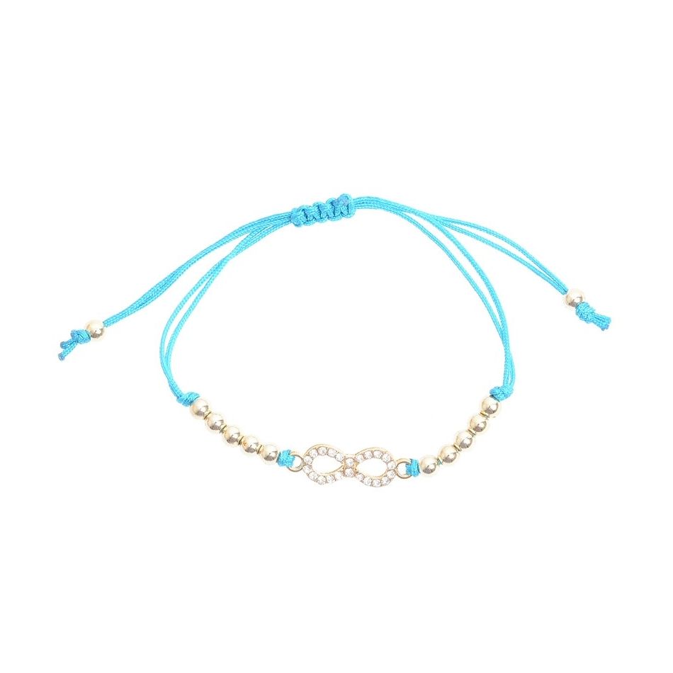 MACRAMÉ BRACELET WITH CRYSTAL METAL BEADS