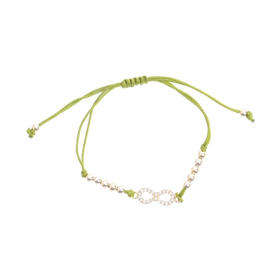 MACRAMÉ BRACELET WITH CRYSTAL METAL BEADS