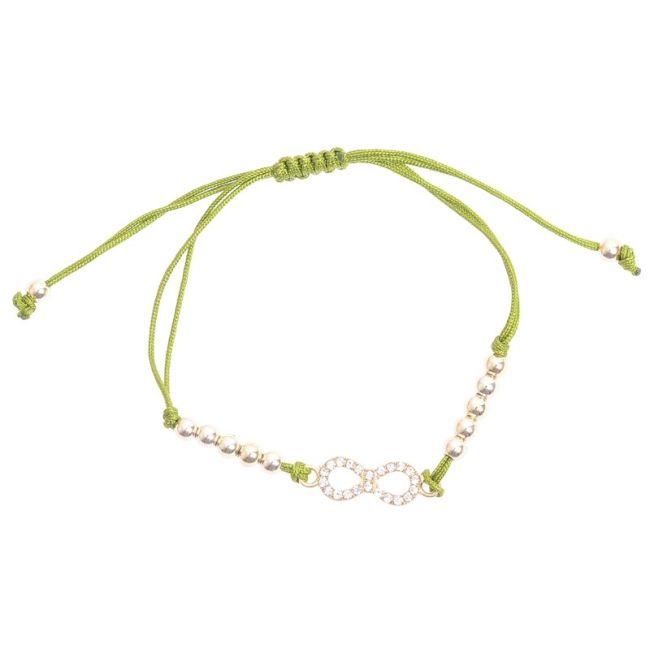 MACRAMÉ BRACELET WITH CRYSTAL METAL BEADS
