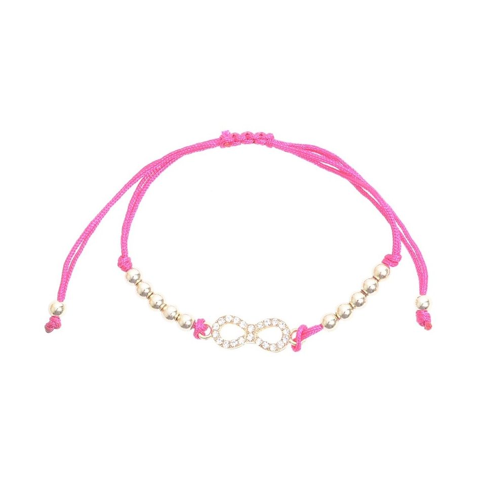 MACRAMÉ BRACELET WITH CRYSTAL METAL BEADS
