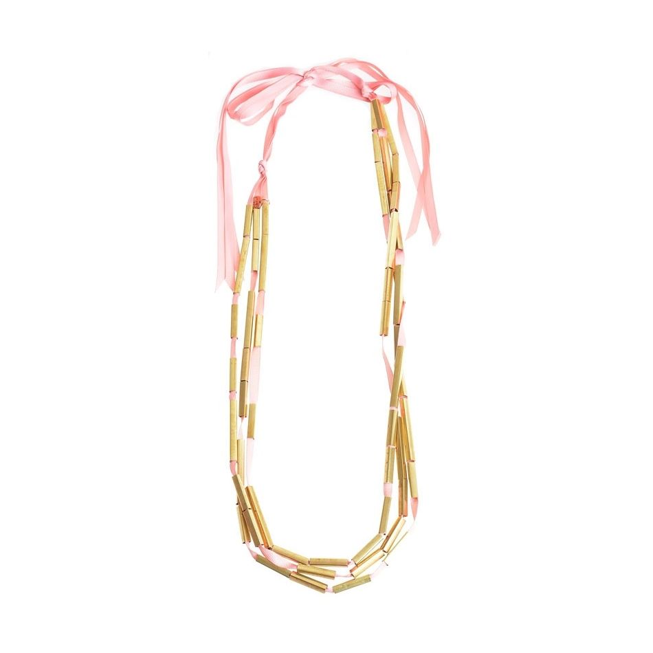 METAL SQUARE TUBES LONG NECKLACE