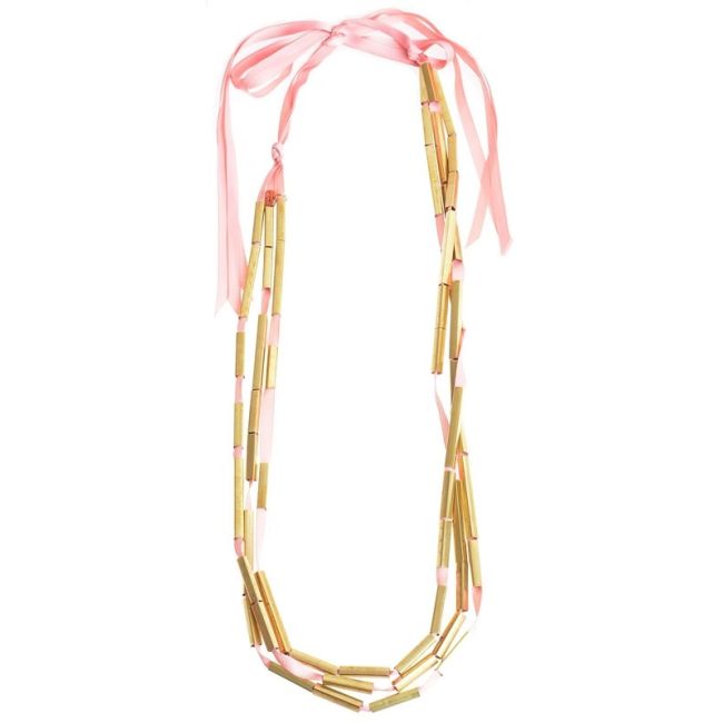 METAL SQUARE TUBES LONG NECKLACE