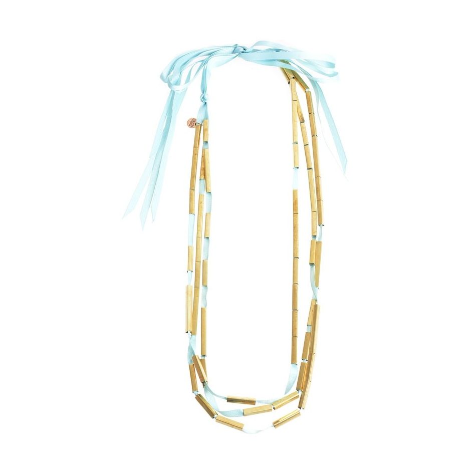 METAL SQUARE TUBES LONG NECKLACE