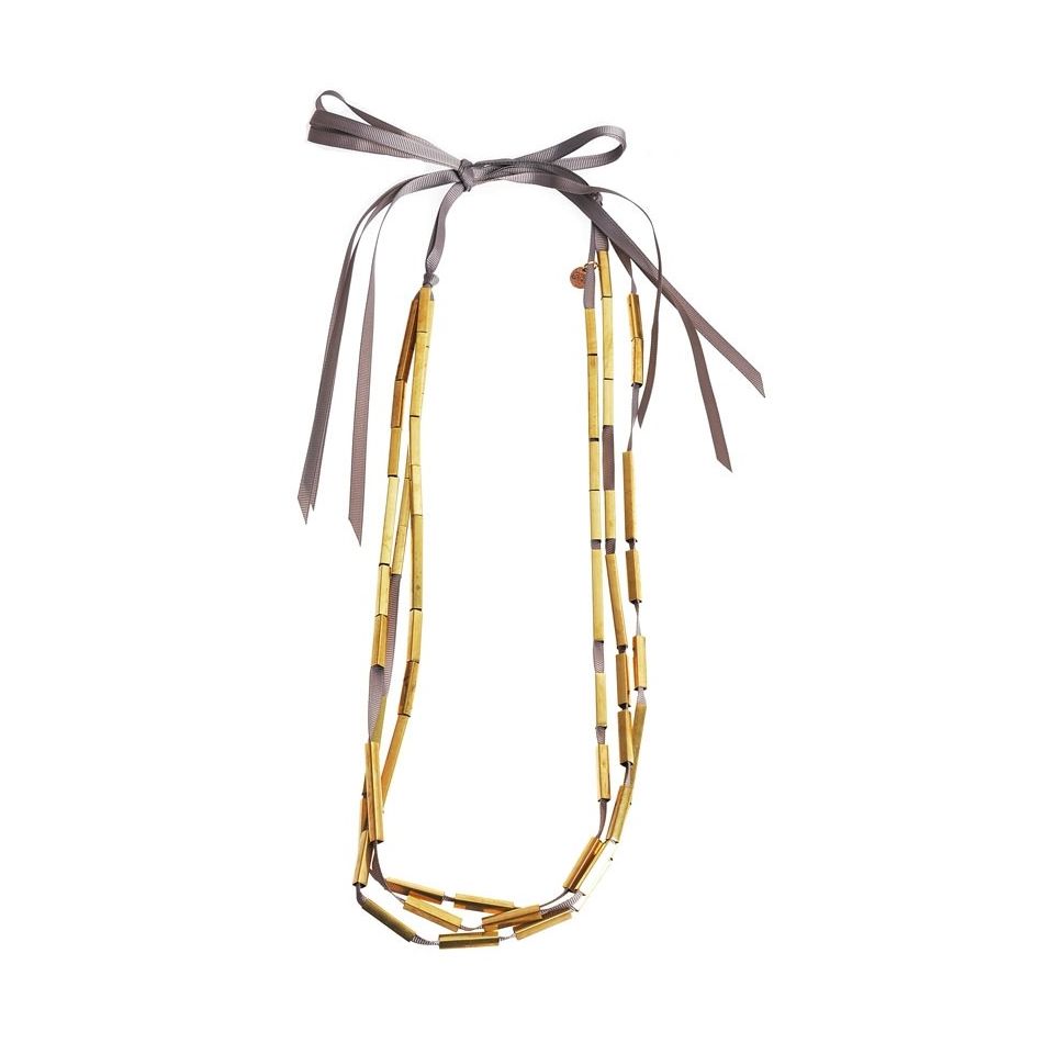 METAL SQUARE TUBES LONG NECKLACE