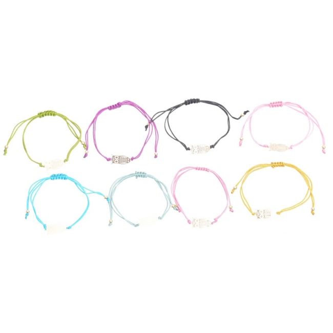 PULSERA MACRAMÉ CUENTA METAL