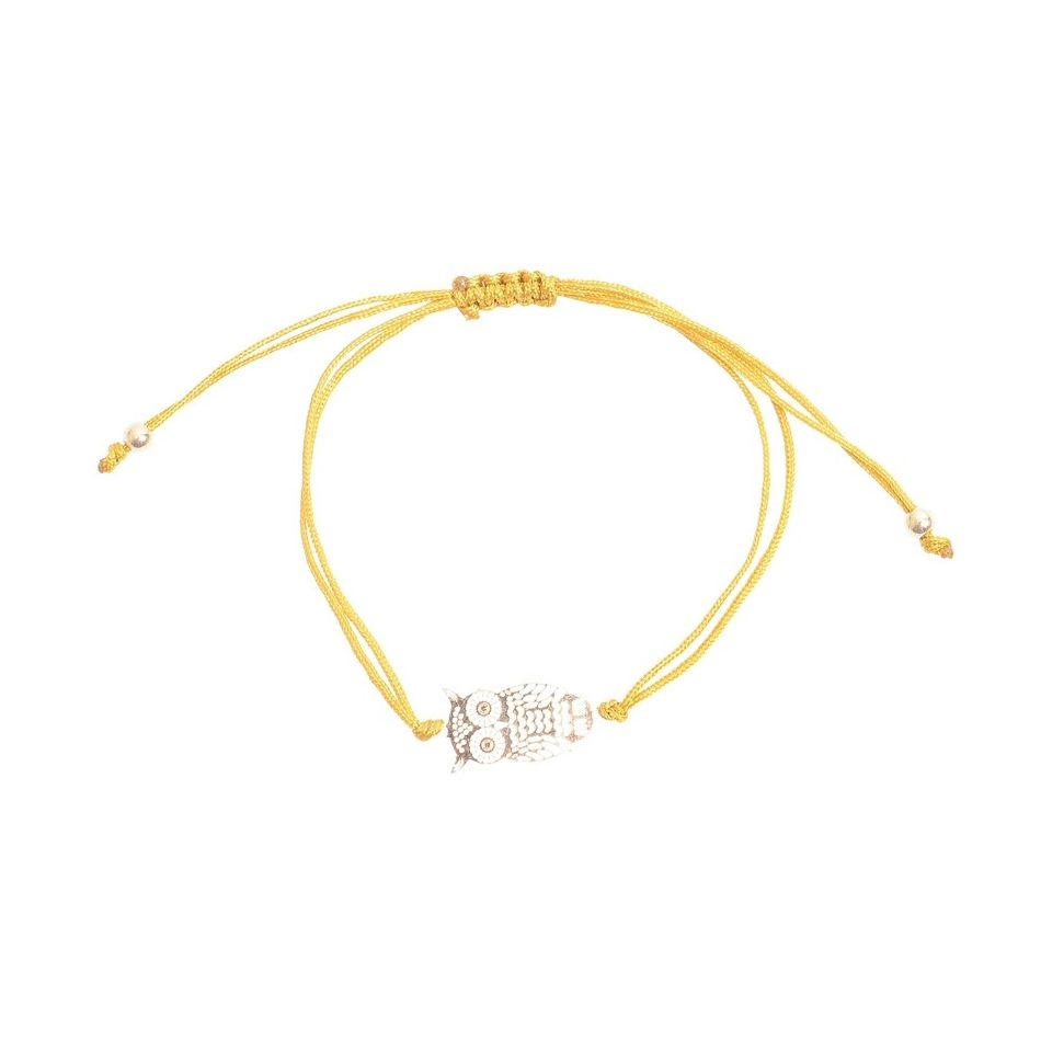 PULSERA MACRAMÉ CUENTA METAL