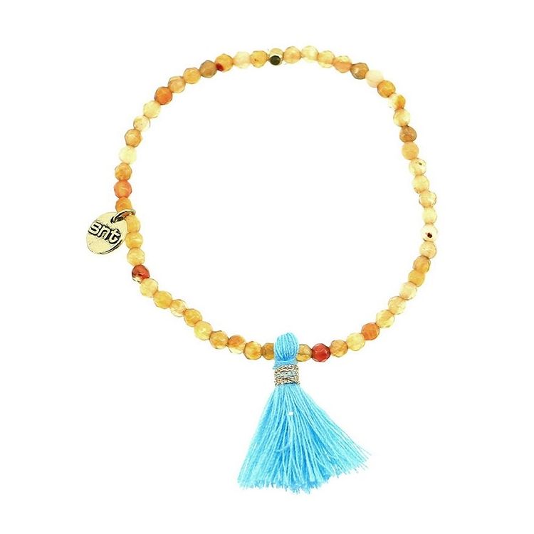 PULSERA CUENTAS PIEDRAS FLECO