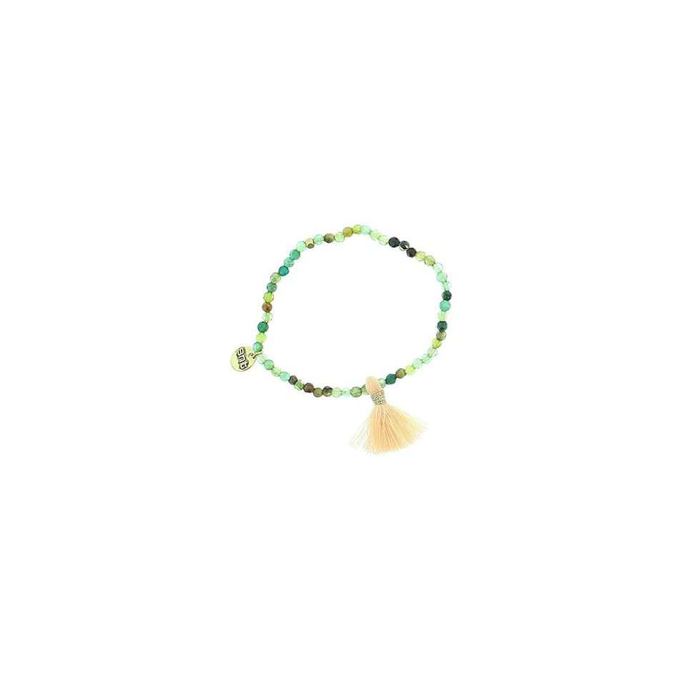 PULSERA CUENTAS PIEDRAS FLECO