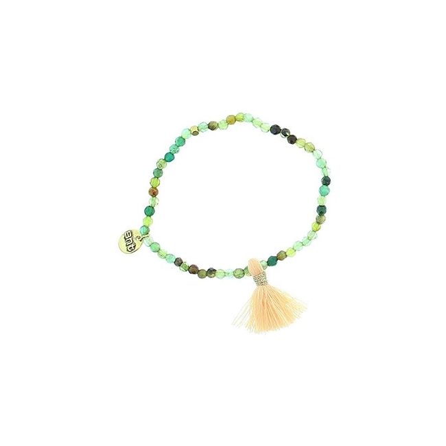 PULSERA CUENTAS PIEDRAS FLECO