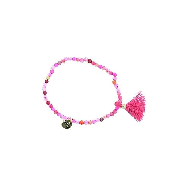 PULSERA CUENTAS PIEDRAS FLECO