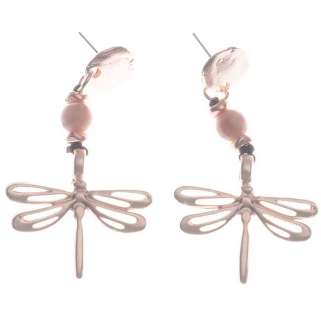 METAL DRAGONFLY HANGING EARRINGS