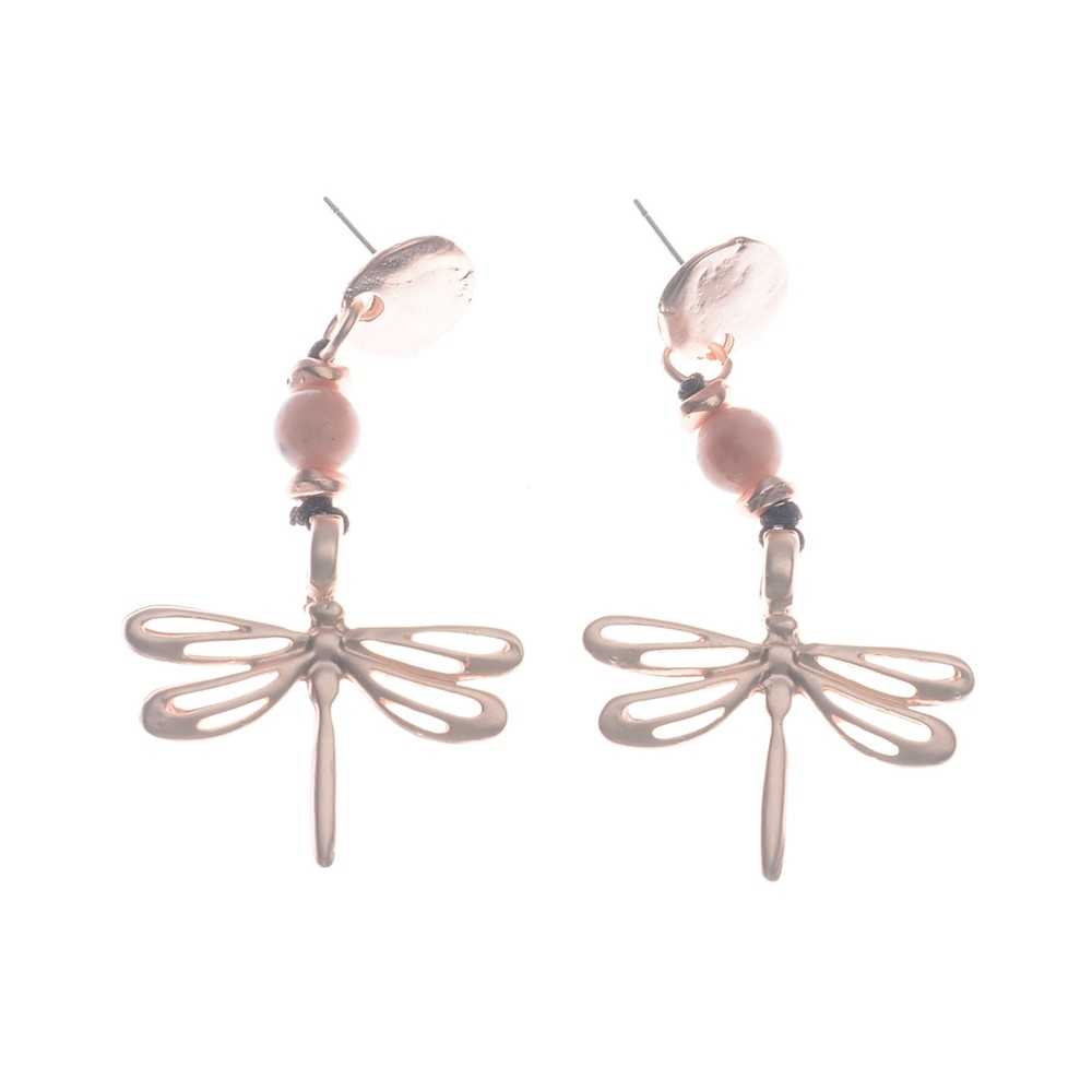 METAL DRAGONFLY HANGING EARRINGS