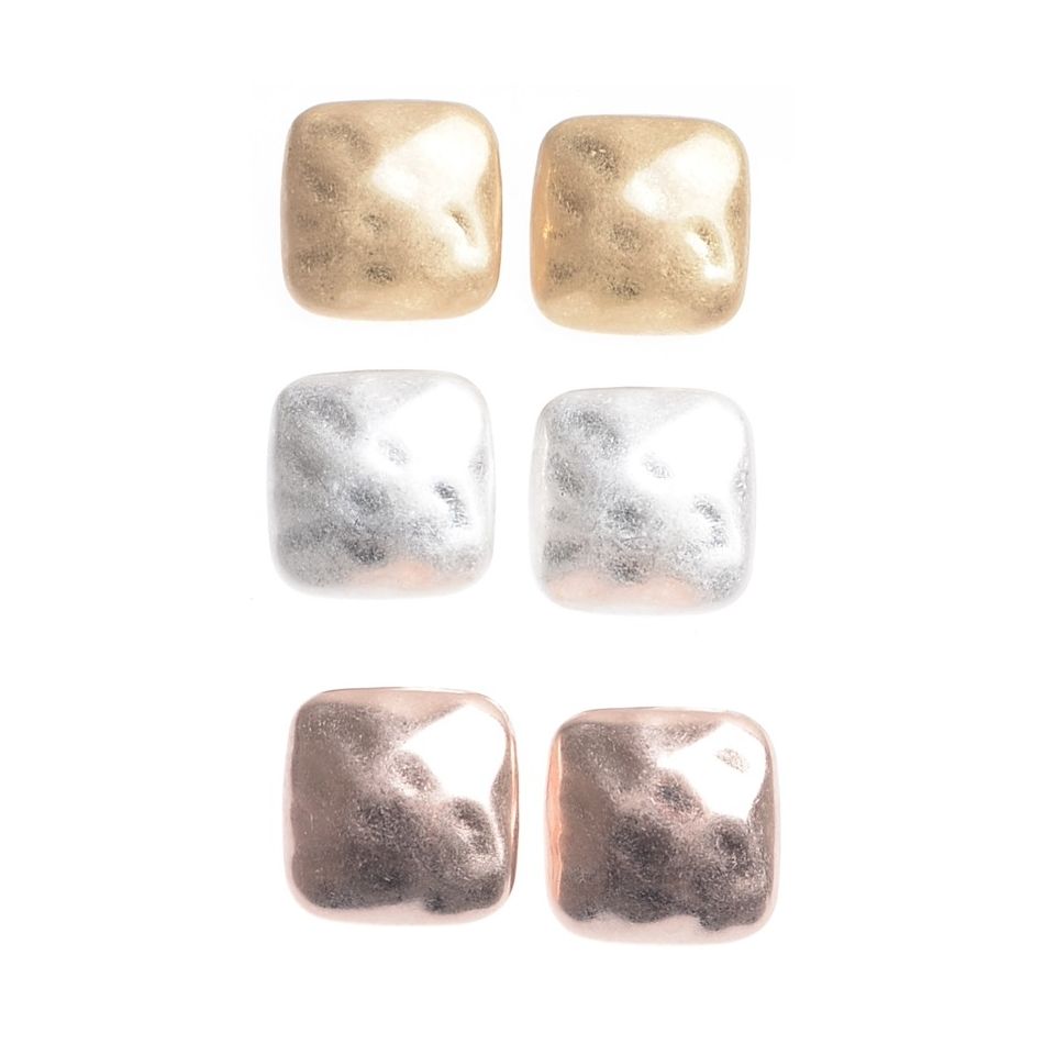 SQUARE METAL CLIP EARRINGS