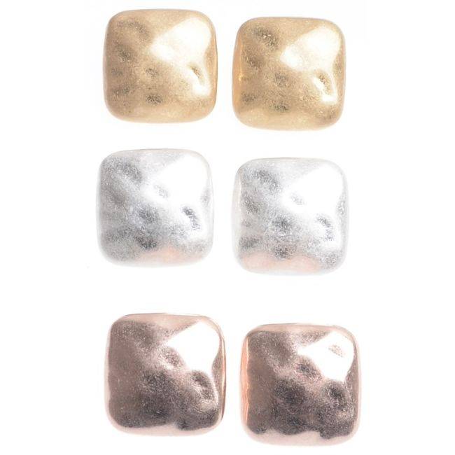 SQUARE METAL CLIP EARRINGS