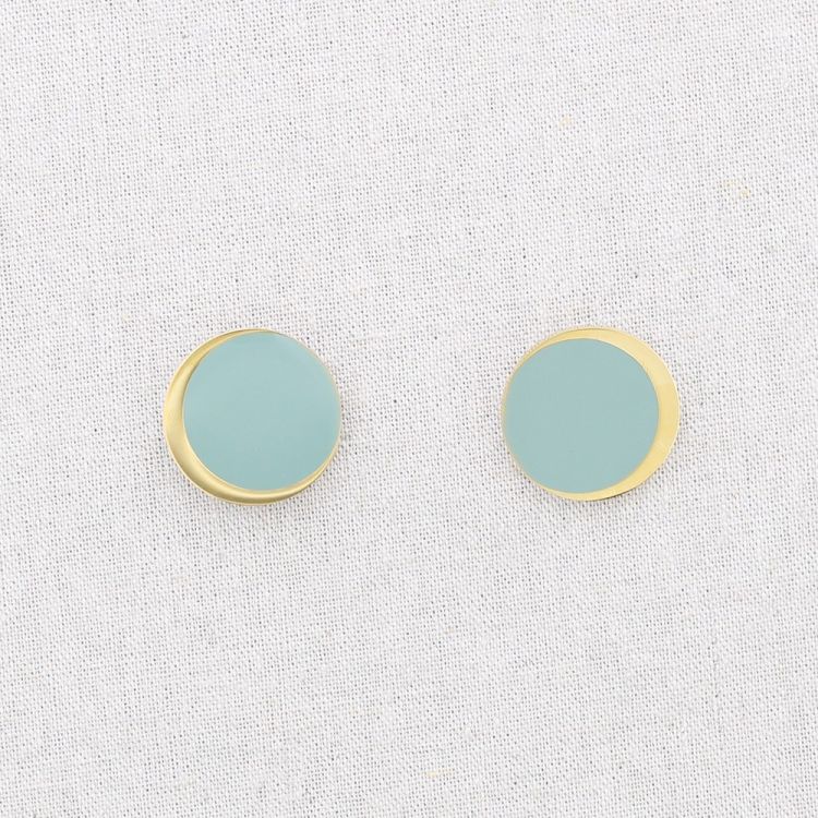 PENDIENTES ACERO MEDALLA ESMALTE