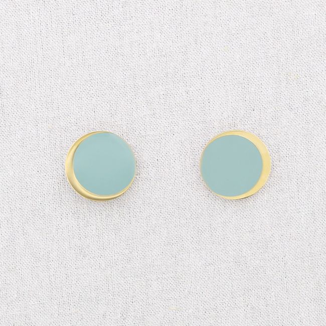 STEEL ENAMEL MEDAL EARRINGS