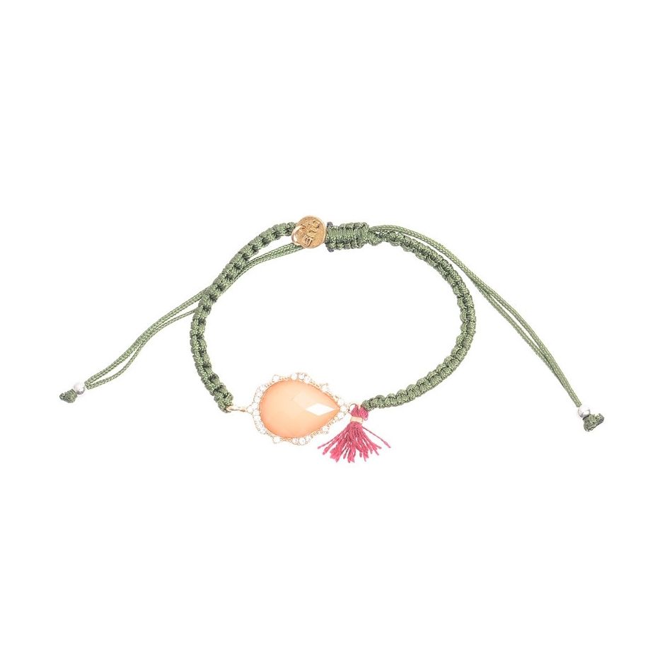 PULSERA MACRAMÉ CUENTA FLECO