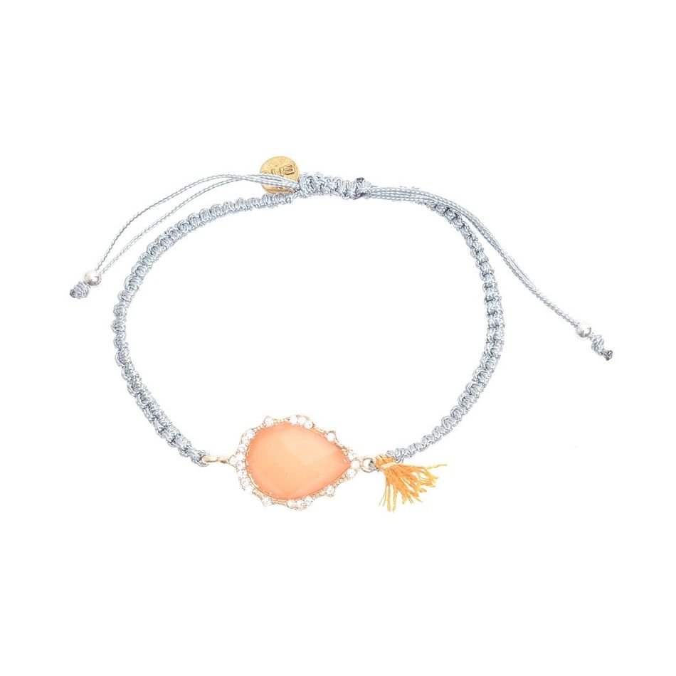 PULSERA MACRAMÉ CUENTA FLECO
