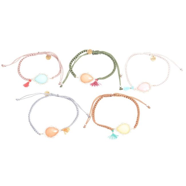 PULSERA MACRAMÉ CUENTA FLECO