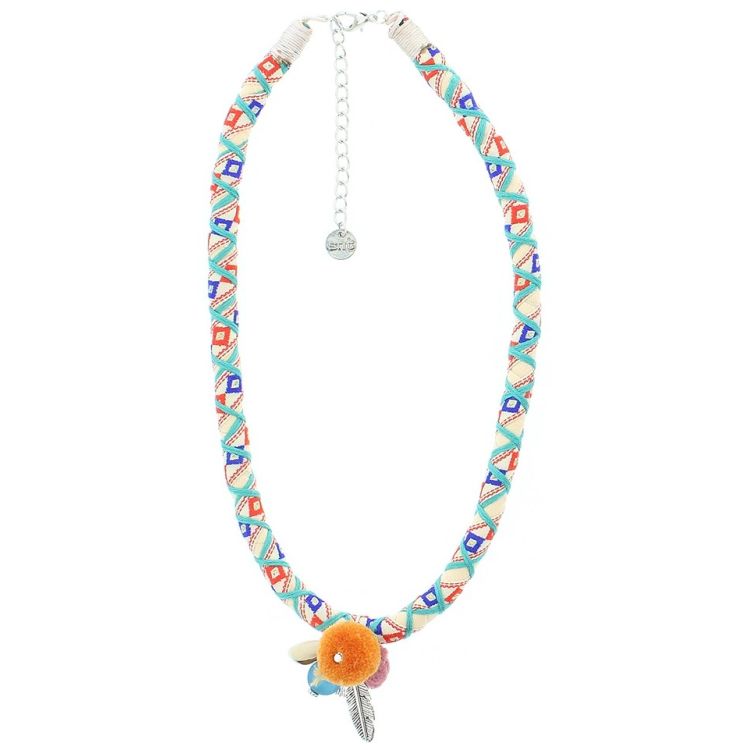 PENDANT WRAPPED THREAD SHORT NECKLACE