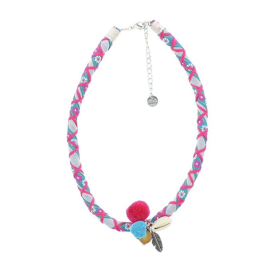 PENDANT WRAPPED THREAD SHORT NECKLACE