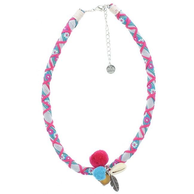 PENDANT WRAPPED THREAD SHORT NECKLACE