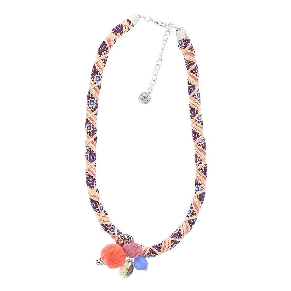 PENDANT WRAPPED THREAD SHORT NECKLACE