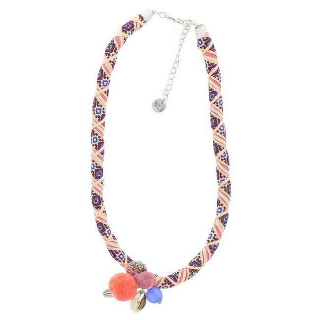 PENDANT WRAPPED THREAD SHORT NECKLACE