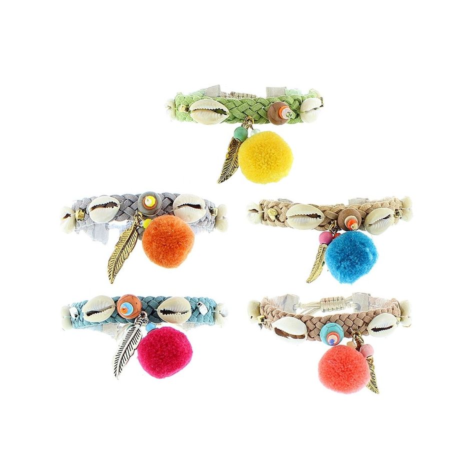 PULSERA TRENZADA MACRAMÉ CUENTAS