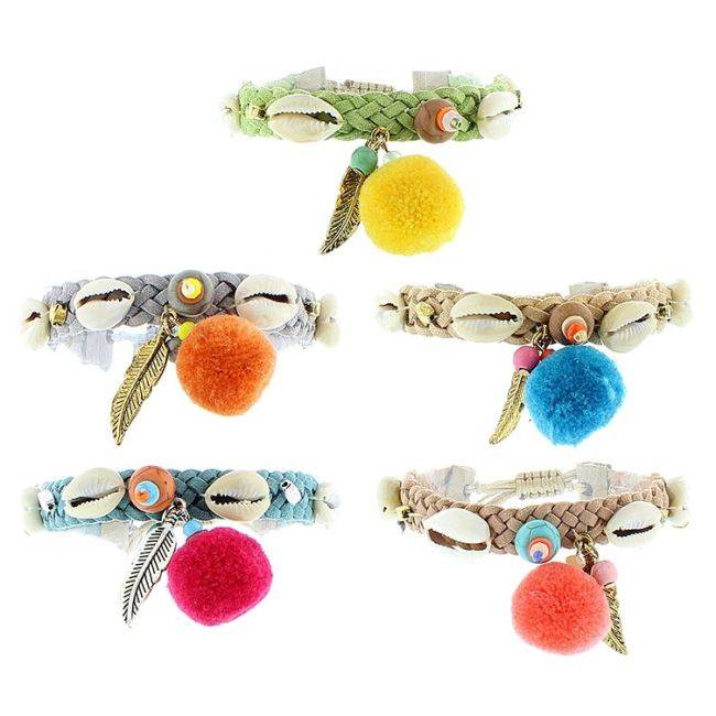 PULSERA TRENZADA MACRAMÉ CUENTAS