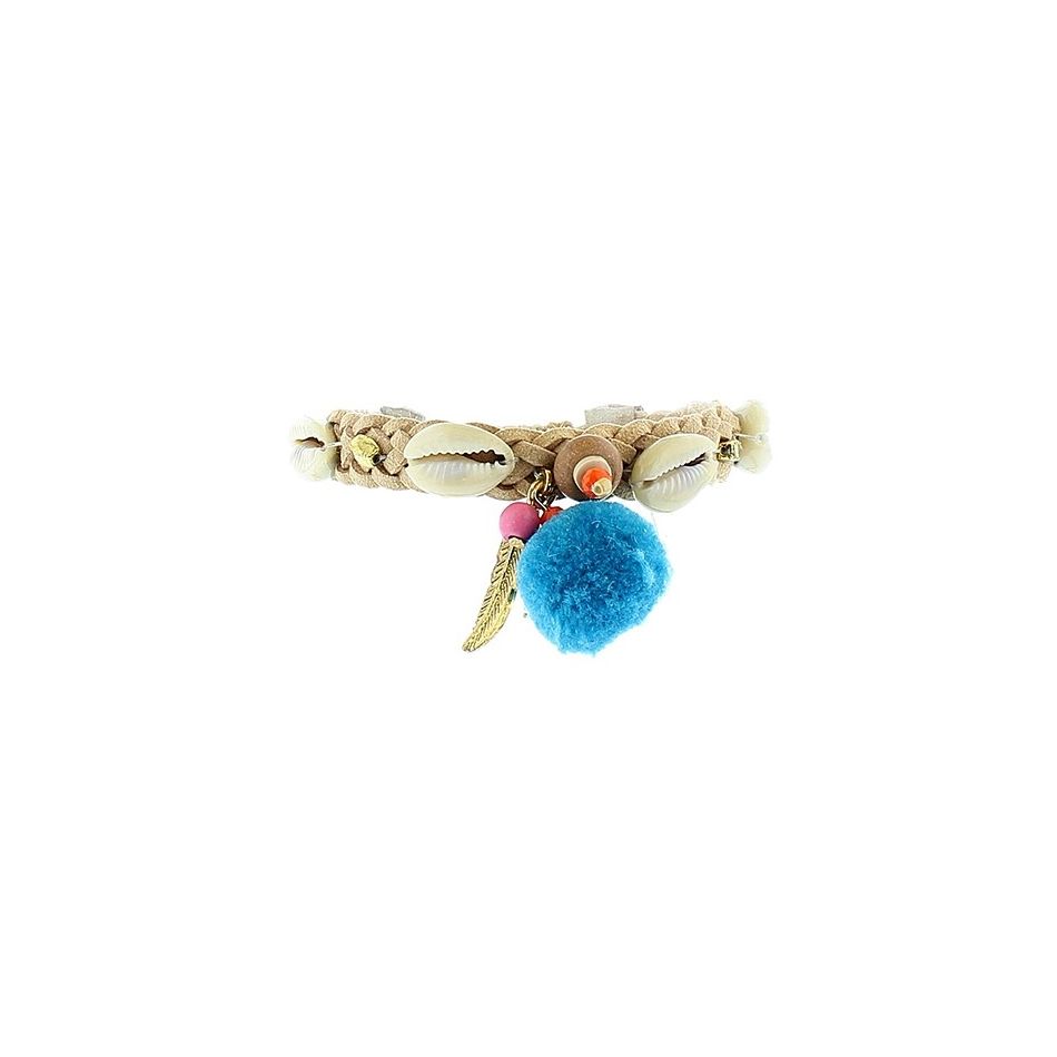 PULSERA TRENZADA MACRAMÉ CUENTAS