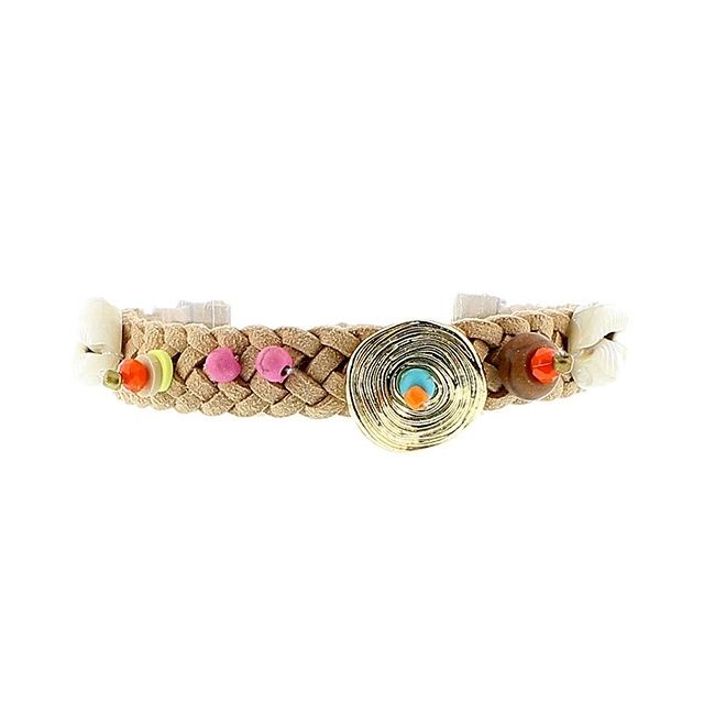 PULSERA TRENZADA MACRAMÉ CUENTAS