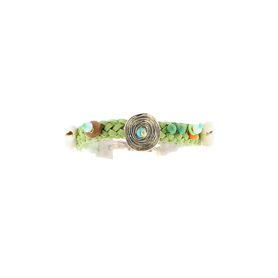 PULSERA TRENZADA MACRAMÉ CUENTAS
