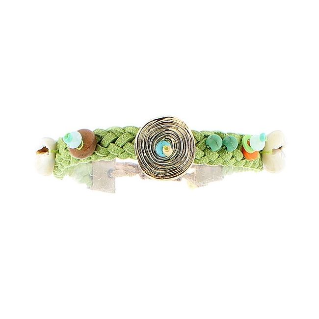 PULSERA TRENZADA MACRAMÉ CUENTAS