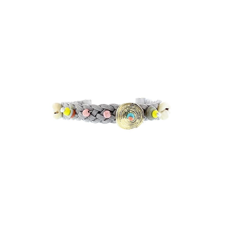 PULSERA TRENZADA MACRAMÉ CUENTAS