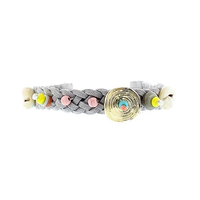 PULSERA TRENZADA MACRAMÉ CUENTAS