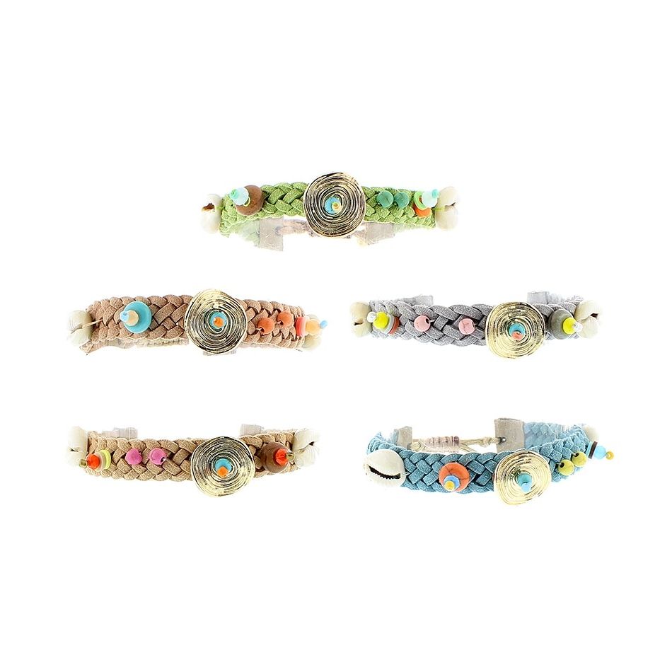 PULSERA TRENZADA MACRAMÉ CUENTAS