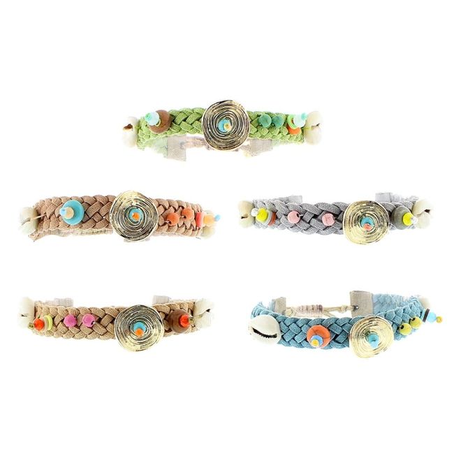 PULSERA TRENZADA MACRAMÉ CUENTAS