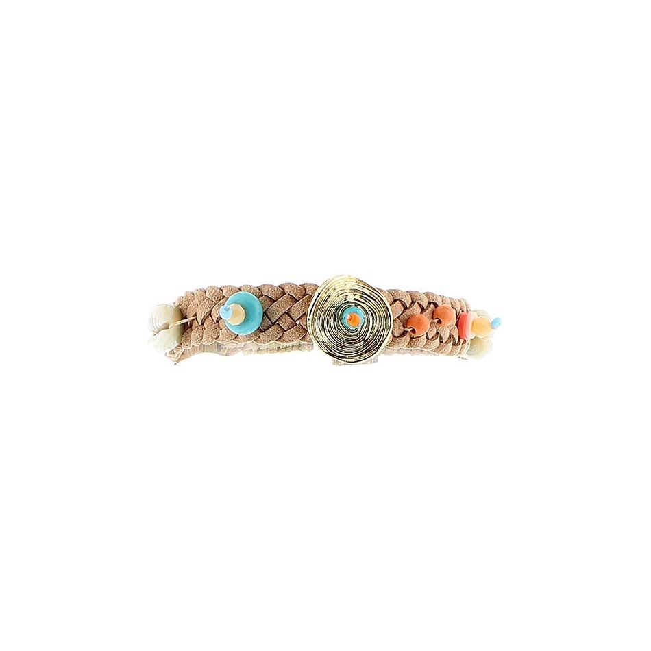 PULSERA TRENZADA MACRAMÉ CUENTAS