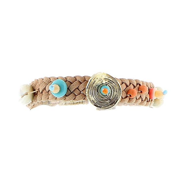 PULSERA TRENZADA MACRAMÉ CUENTAS