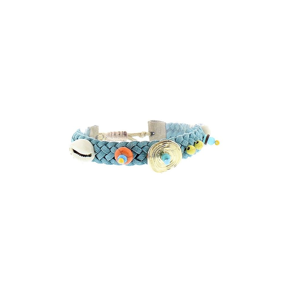 PULSERA TRENZADA MACRAMÉ CUENTAS