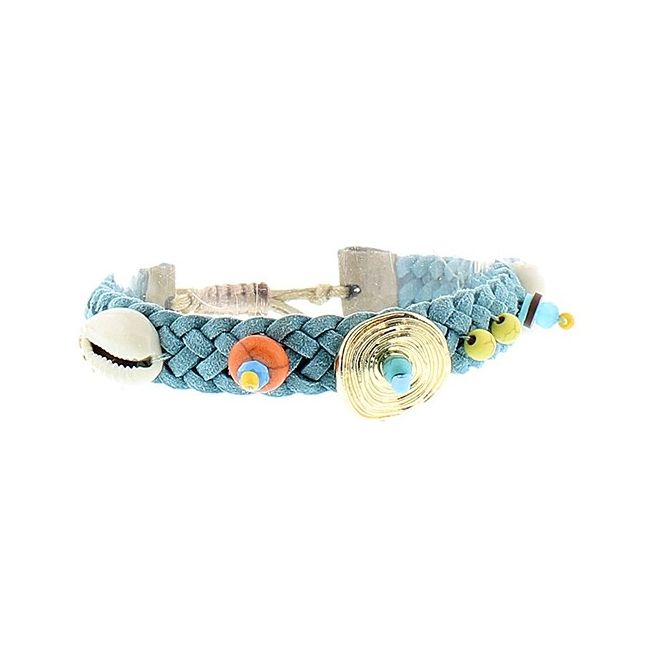 PULSERA TRENZADA MACRAMÉ CUENTAS
