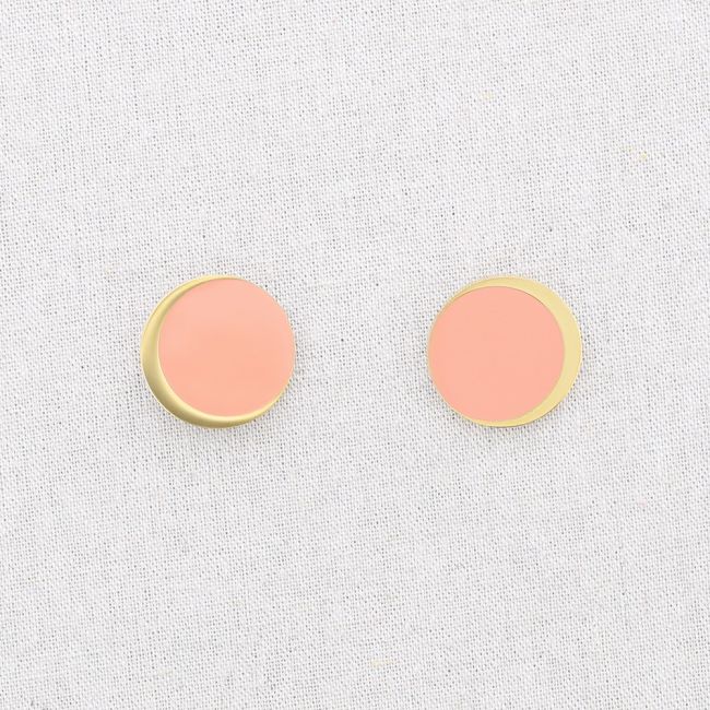 STEEL ENAMEL MEDAL EARRINGS