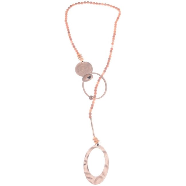 COLLAR LARGO CUENTAS METAL PIEDRAS
