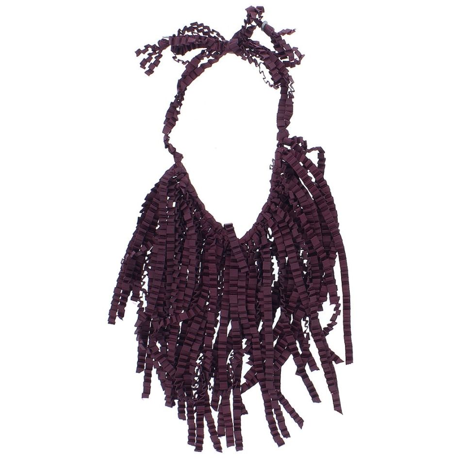 CURLY SATIN RIBBON SHORT NECKLACE
