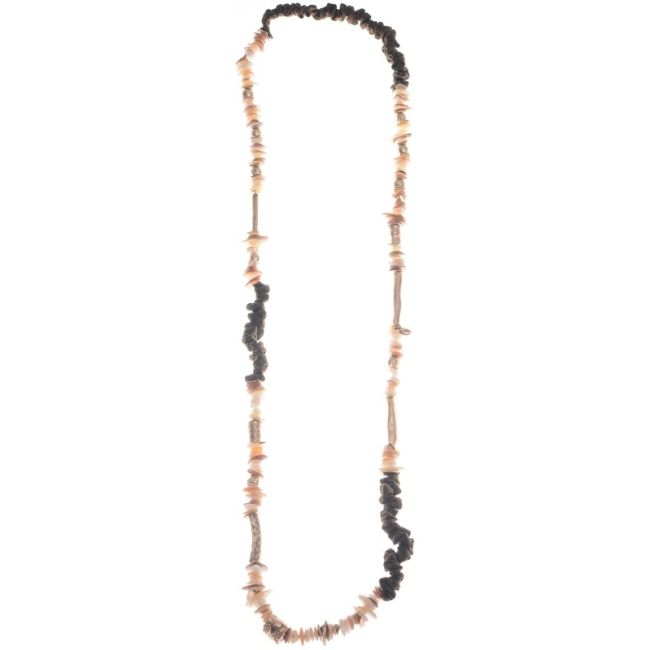 COLLAR LARGO PIEDRAS TELA ARRUGADA