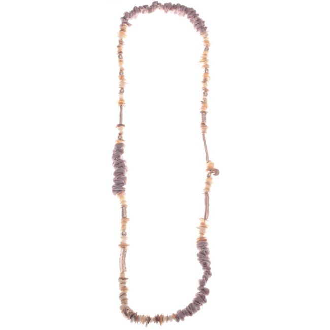 COLLAR LARGO PIEDRAS TELA ARRUGADA